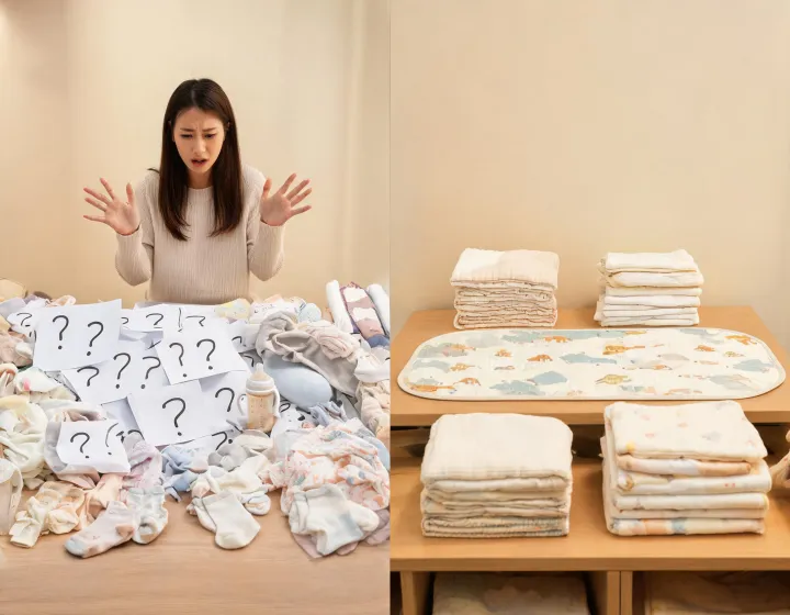 Before and after baby buying guide with product sets